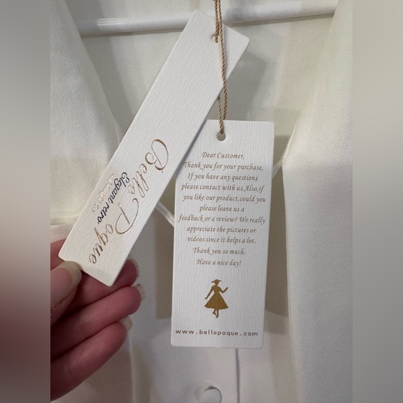 NWT Belle Poque | Retro blouse with tie, size S - Picture 2 of 4